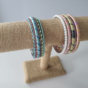 Lot of 11 Pastel Bangle Bracelets